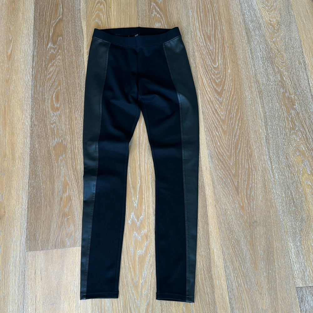 Hue leggings with faux leather side panels